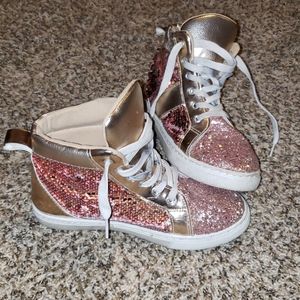 Pink sparkly high tops